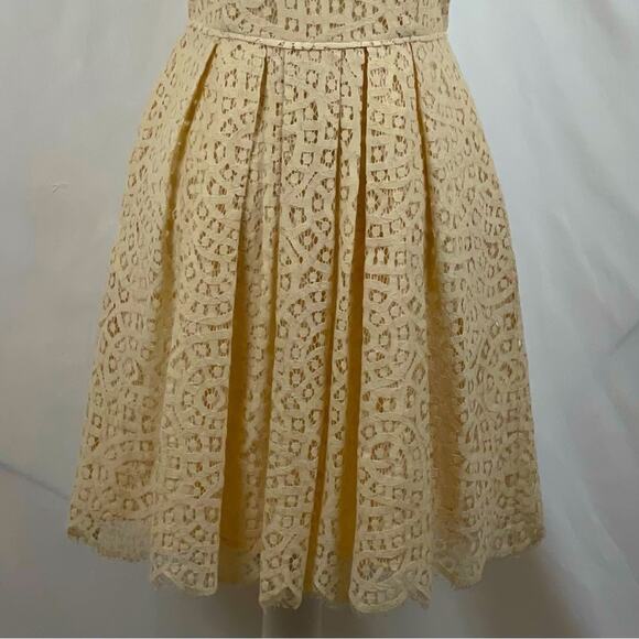 J Crew Sheer Pale Butter Yellow Lace BalletCore Party Event Dress Size S - Picture 4 of 12